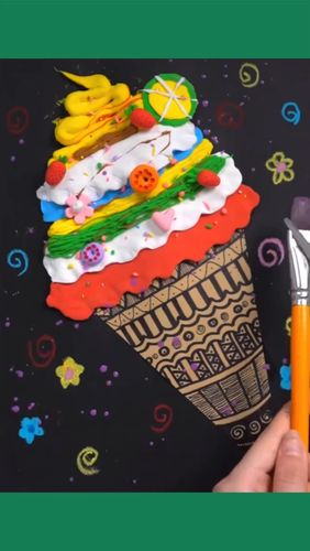 创意美术|超轻粘土冰淇淋_冰淇淋_粘土_创意美术_美术