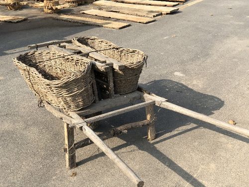 老式独轮小手推车收藏农家院摆件农村老旧农具老木车民俗老物件