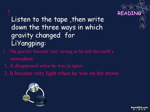 listen to the tape ,then write down the three ways in which