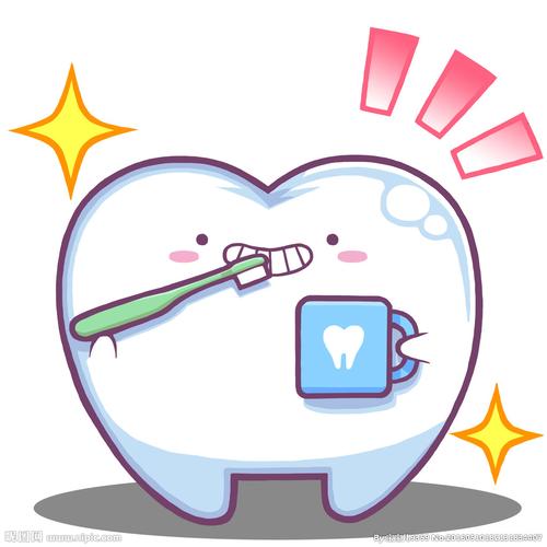 卡通牙齿画图片