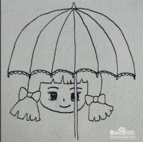 简笔画打伞的女孩怎么画?