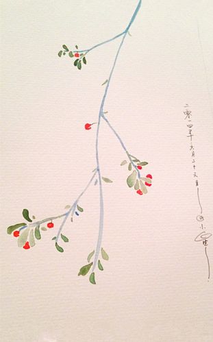 花草,水墨,封面,淡雅,唯美,插画,古风
