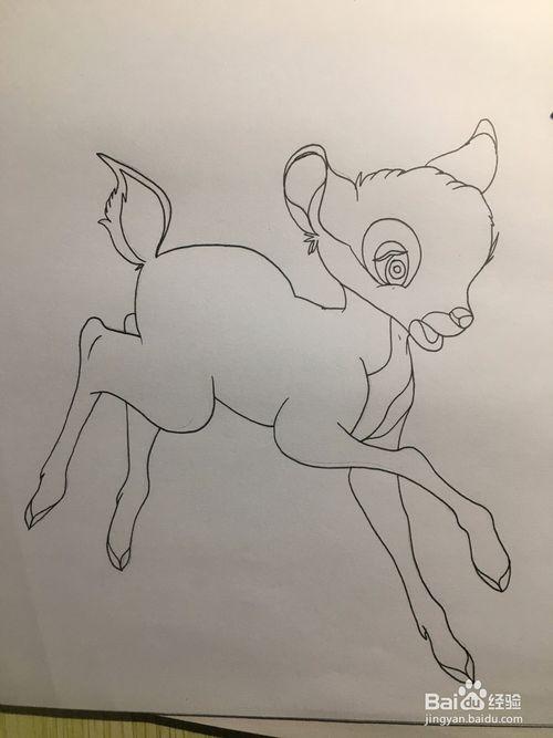 画小鹿斑比 小鹿斑比简笔画 儿童美术绘画教程