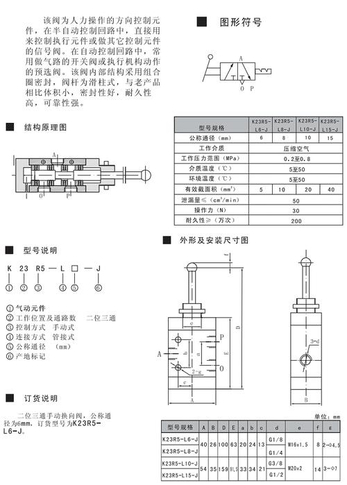 k23r5-l10,二位三通手动换向阀 二位三通手动换向阀