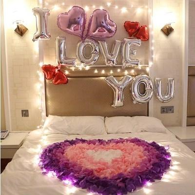 过生日布置房间惊喜浪漫求婚创意用品情人节床上酒店表白场景装饰