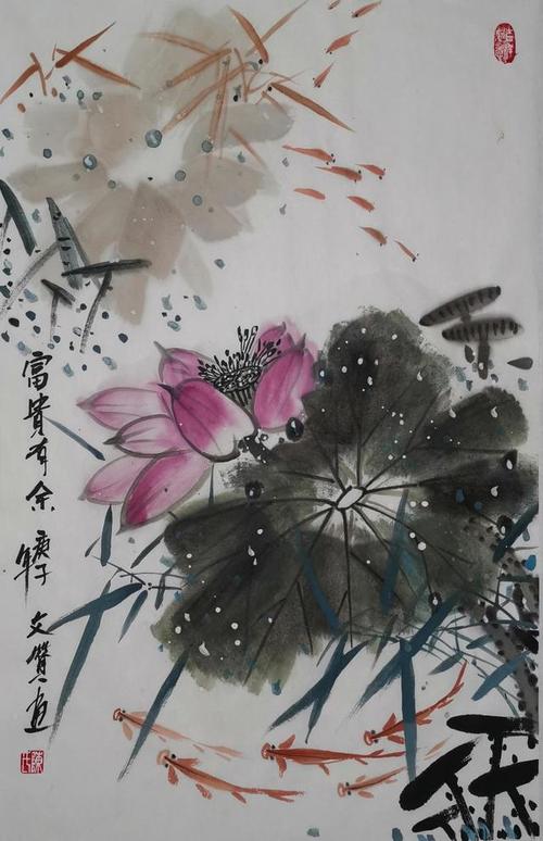 夏季画荷花,原创国画作品分享