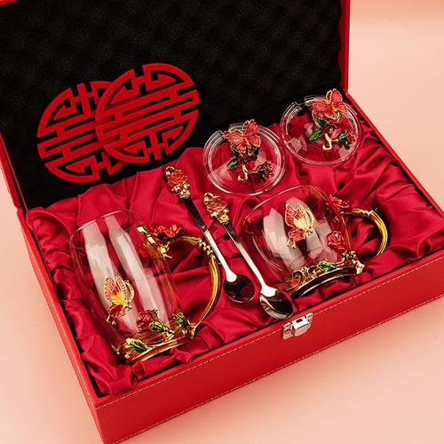 结婚实用新婚礼品创意高档订婚杯子一对套装定制送礼新人闺蜜朋友结婚
