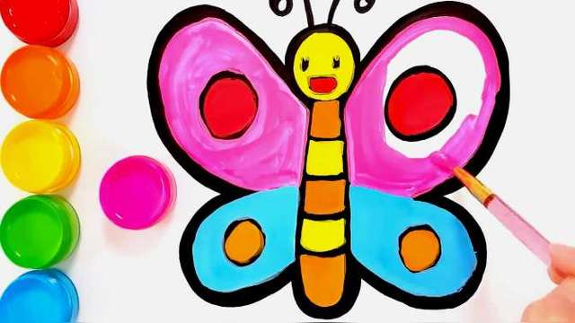 今天教小朋友们画漂亮蝴蝶,这个蝴蝶的颜色太好看了,超喜欢