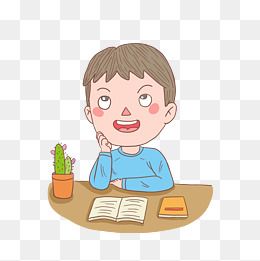 卡通手绘人物看书少女