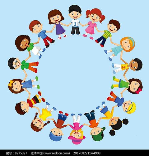 手拉手卡通图片