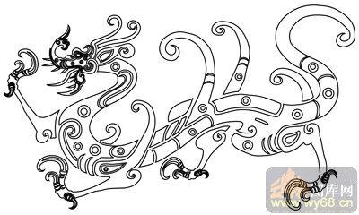 龙-白描图-张牙舞爪-long15-中国白描龙