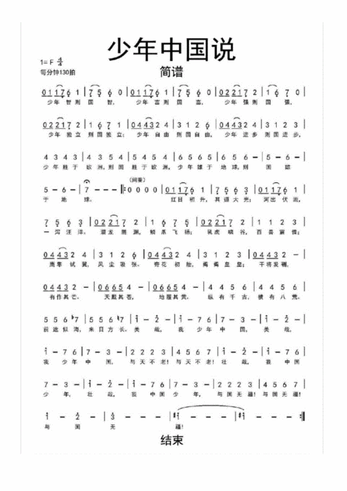 少年中国说简谱乐谱.docx 2页