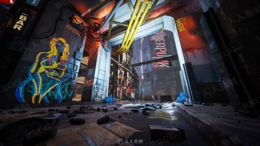 赛博朋克风风格环境场景ue4游戏素材资源