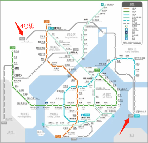 厦门地铁4号线线路图站点