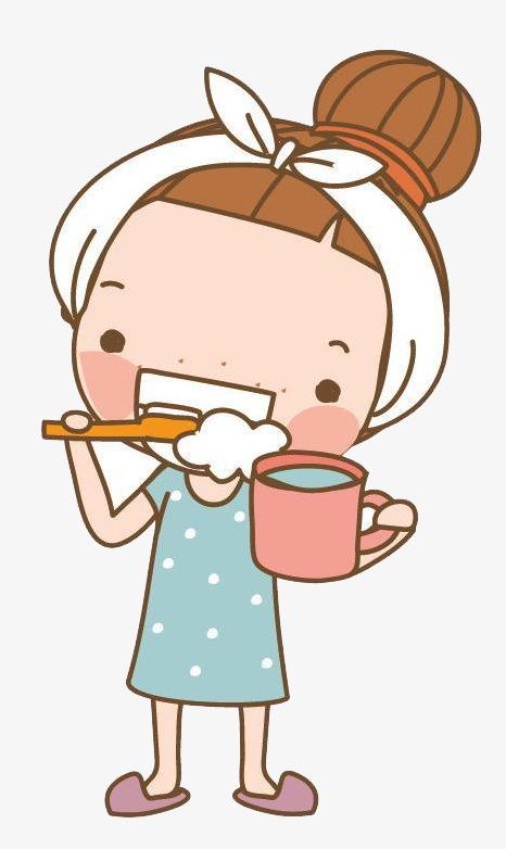 儿童刷牙卡通图片 漱口卡通图片