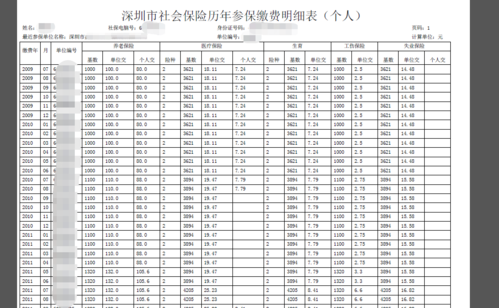 求深圳社保缴纳流水明细的照片!