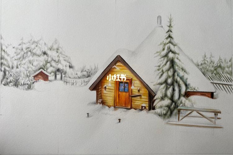 彩铅画-雪景_彩铅画_雪景_文化_绘画
