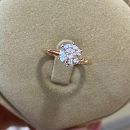 二手99新蒂芙尼tiffany钻戒婚戒钻石105克拉ivvs23exn