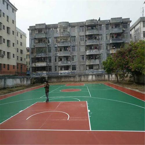 石家庄4mm厚篮球场塑胶地面 弹性球场地面施工