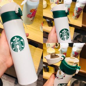 星巴克杯子经典款膳魔师女神保温杯水杯白色绿色弹盖超长保温保冷