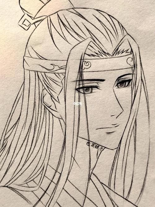 教你画 蓝忘机_临摹_兴趣爱好_绘画