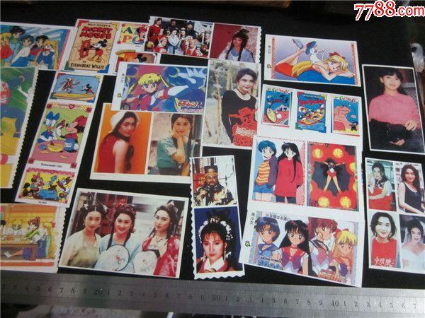 上世纪90年代港台明星卡通人物贴纸黄边贴纸怀旧收藏~90年代·卡通