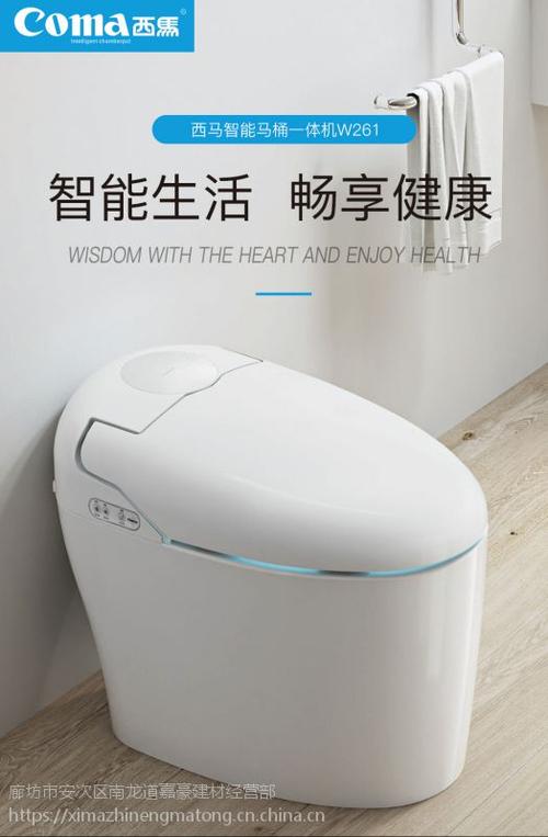 西马智能一体机家用电动马桶坐便器自动冲水座圈加热 w261-白色