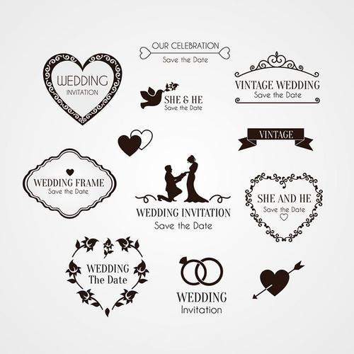 23 欧美清新唯美婚礼logo 结婚婚礼标志 ai适量logo图库 设计