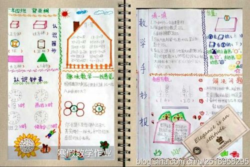 小学低部数学假期作业反馈展示——数学手抄报