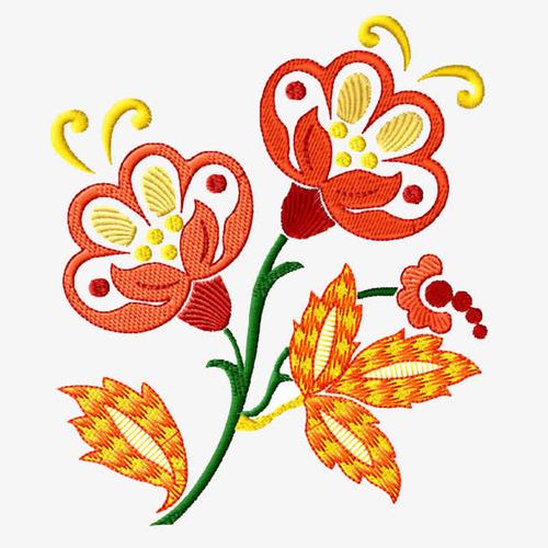 绣花装饰,花鸟装饰图案,绣花