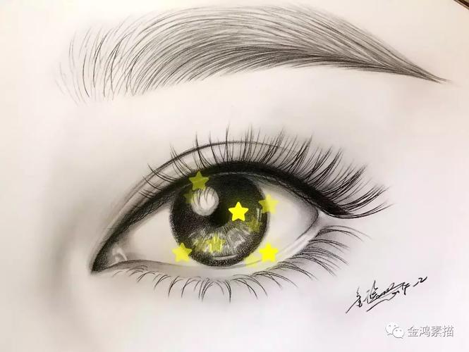 眼部睫毛素描画法步骤 | 视频教学