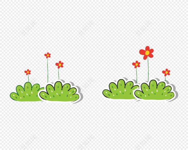 花花草草卡通小花小草装饰背景素材