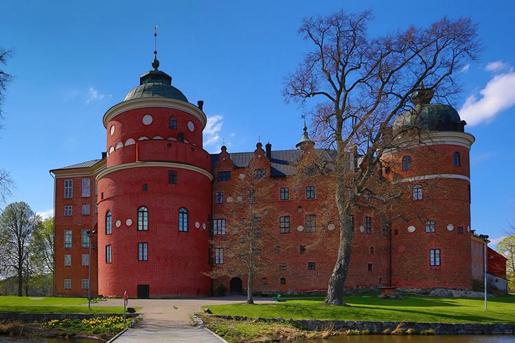 瑞典,城堡,gripsholm castle,树,城市