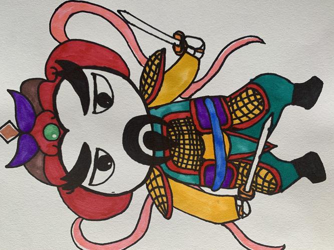 五年级《传统门饰》单元化教学謧5——《q版门神》