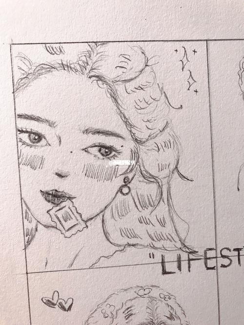 谭松韵画报手绘 童话少女铅笔画涂鸦合集_手绘_画画_铅笔画_画报_涂鸦