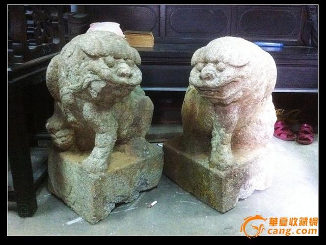 明代精品石狮子一对