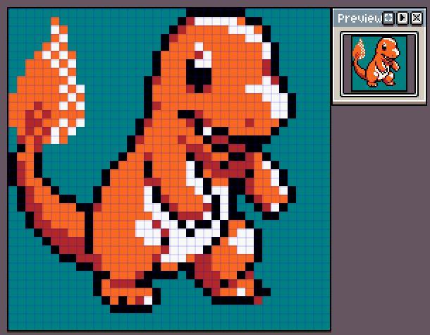 gbc口袋妖怪水晶像素画网格画图案