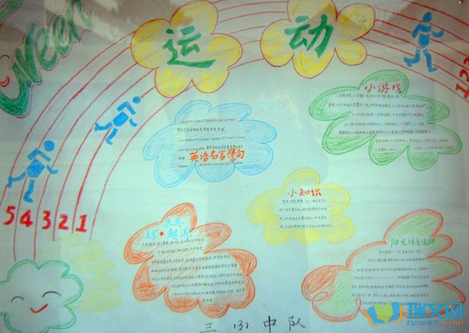 运动会手抄报手绘图片初中优秀运动会手抄报