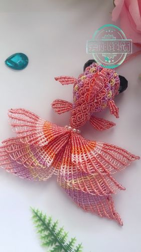 原创蕾丝纹小金鱼-编法图解-作品展示-中国结论坛