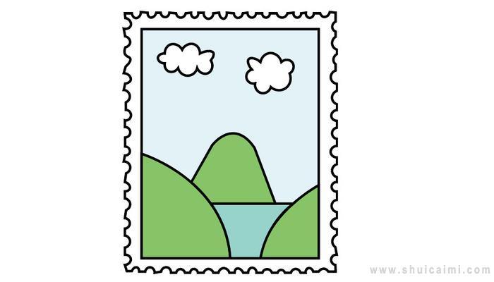 邮票简笔画怎么画邮票简笔画好看