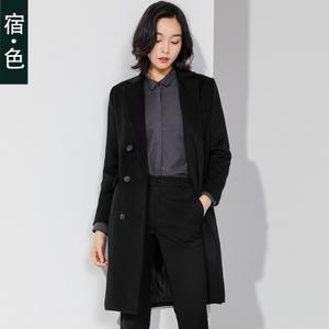 黑色大衣女中长款职业图片