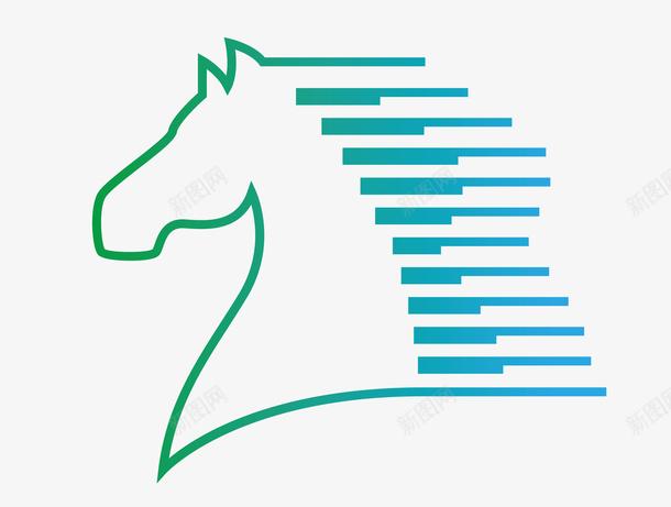 线条马儿矢量图图标