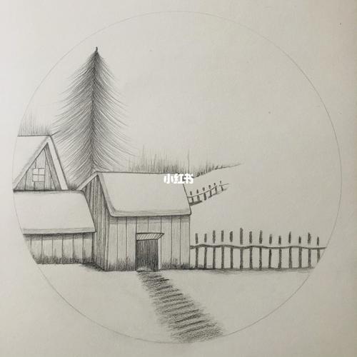 我的彩铅画172_彩铅_铅笔画_雪景_刷子_铅笔_素描_文化_绘画