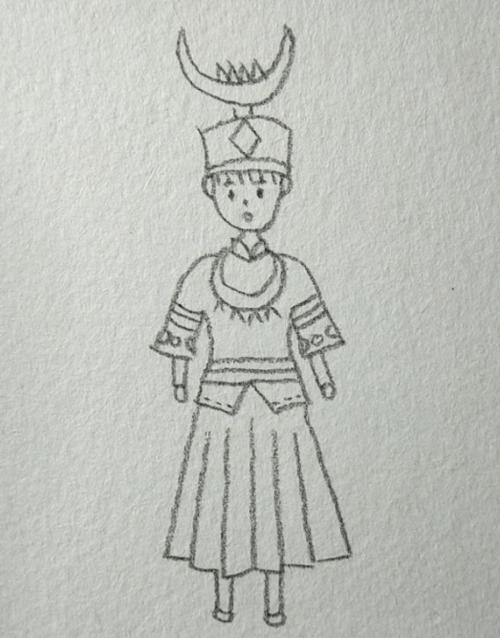 社会主义核心价值观主题教育活动丨爱上简笔画56个民族一家亲61苗族