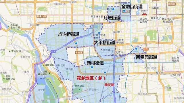 北京市丰台区太平桥街道与卢沟桥乡重叠,体现了城乡结合部的变迁