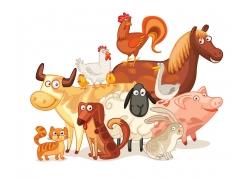 卡通家畜动物插画