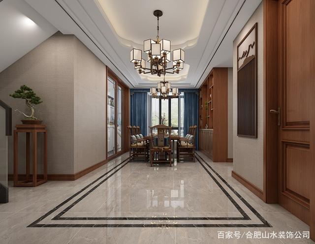 180平米新中式风格家居装修设计效果图,展现东方古典