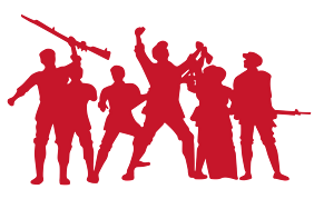 八路军军人人物剪影元素