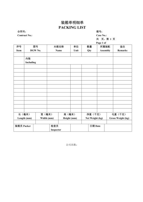 装箱单总单及明细单