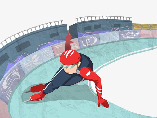 滑冰场,滑冰,卡通,彩色,手绘,壁纸,封面,商务,男孩